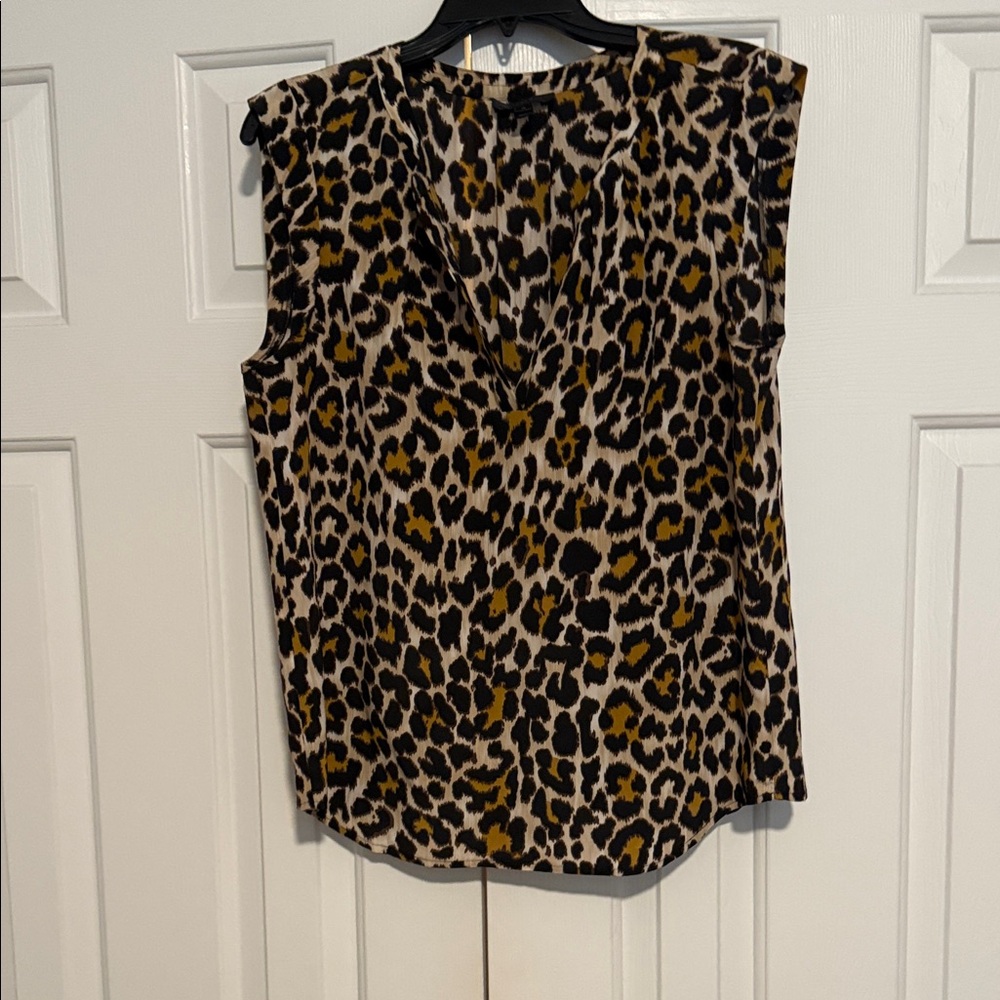 J. Crew Leopard Print Blouse - Black and Gold